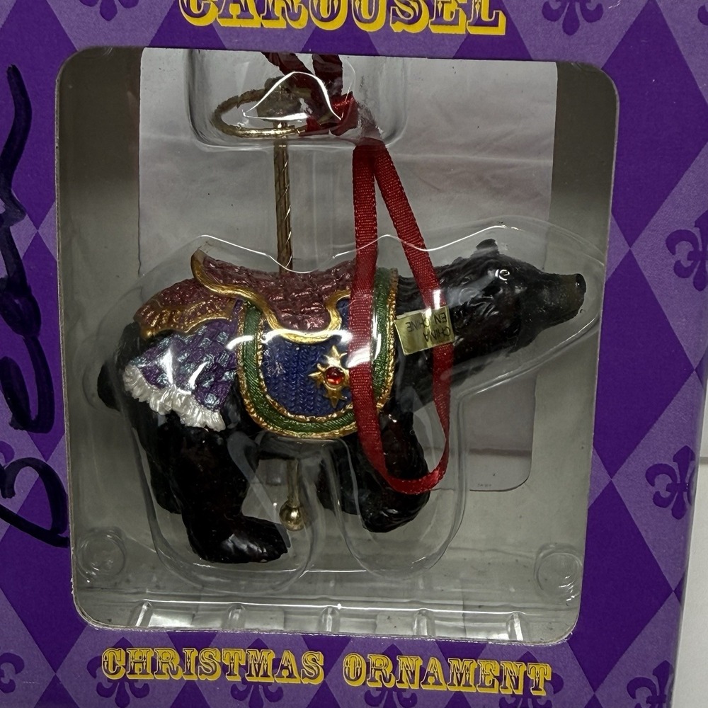 Carousel Black Bear Christmas 🎄 Ornament Costco Kirkland Holiday 2002